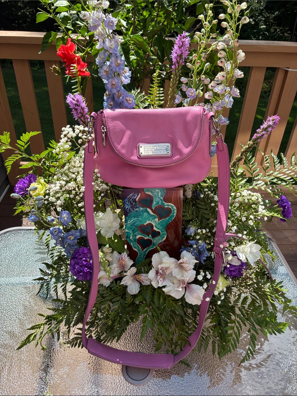 Marc Jacobs Pink Pebbled Leather Crossbody Bag